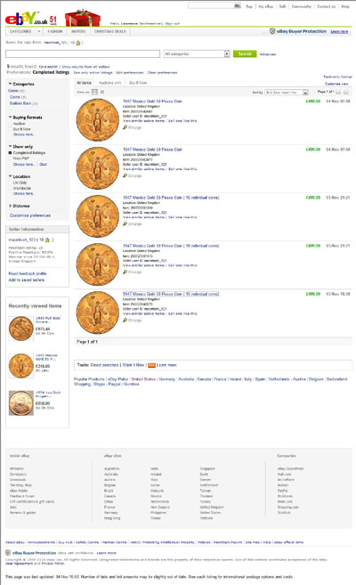 macintosh_123 eBay Listings Using our 1947 Mexican Gold 50 Pesos Obverse & Reverse Photographs